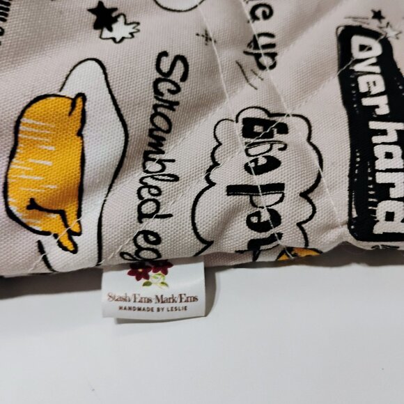 Gudetama Bag Large 10"x12"x5" Quilted Fabric Cosmetic Pouch Lunch Bag Projects - Picture 4 of 8